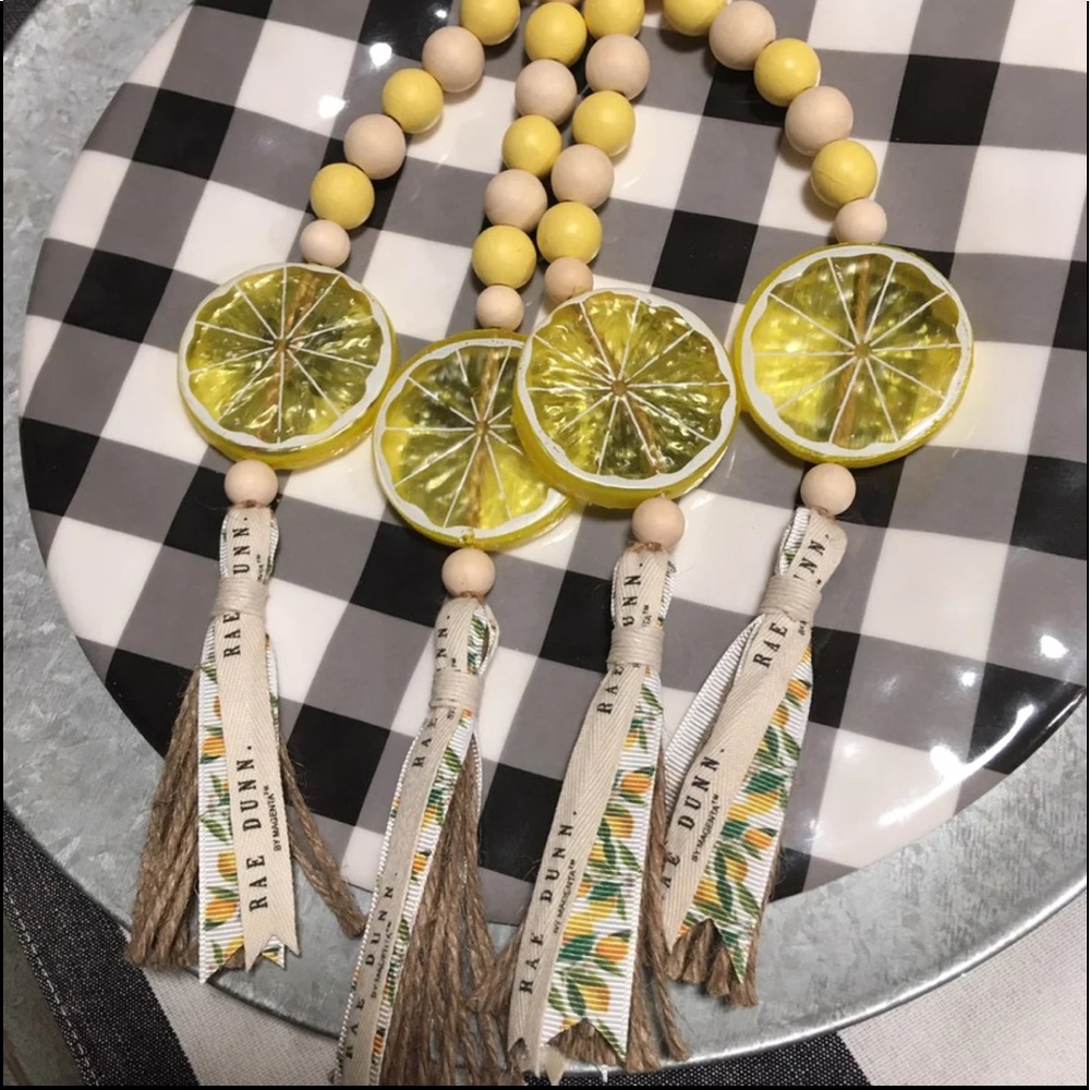 One Lemon Canister Tassel Rae Dunn Ribbon